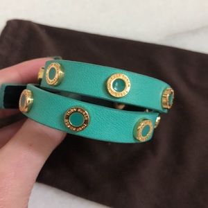 Tory Burch enamel double wrap logo bracelet